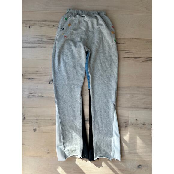 MNML Unisex Sweatpants Grey Size XS Flared Leg Paint Splatter High Waist - Picture 6 of 11